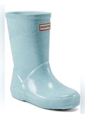Hunter Kids' Light Blue Speckled Rain Boots